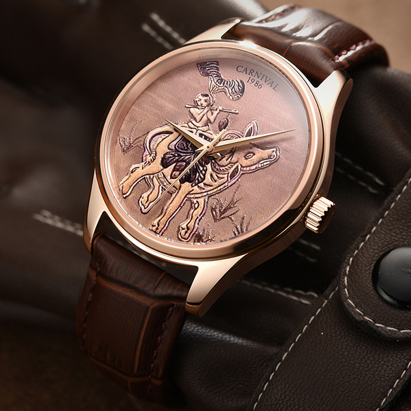 Zodiac Luxury Watch - 카니발 브랜드 패션 조디악 황소 로즈