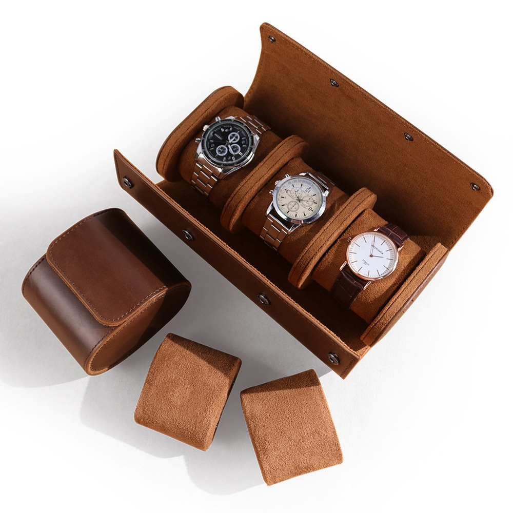 Luxury Watch Case Travel - 고급 천연 가죽 시계 보관 롤,