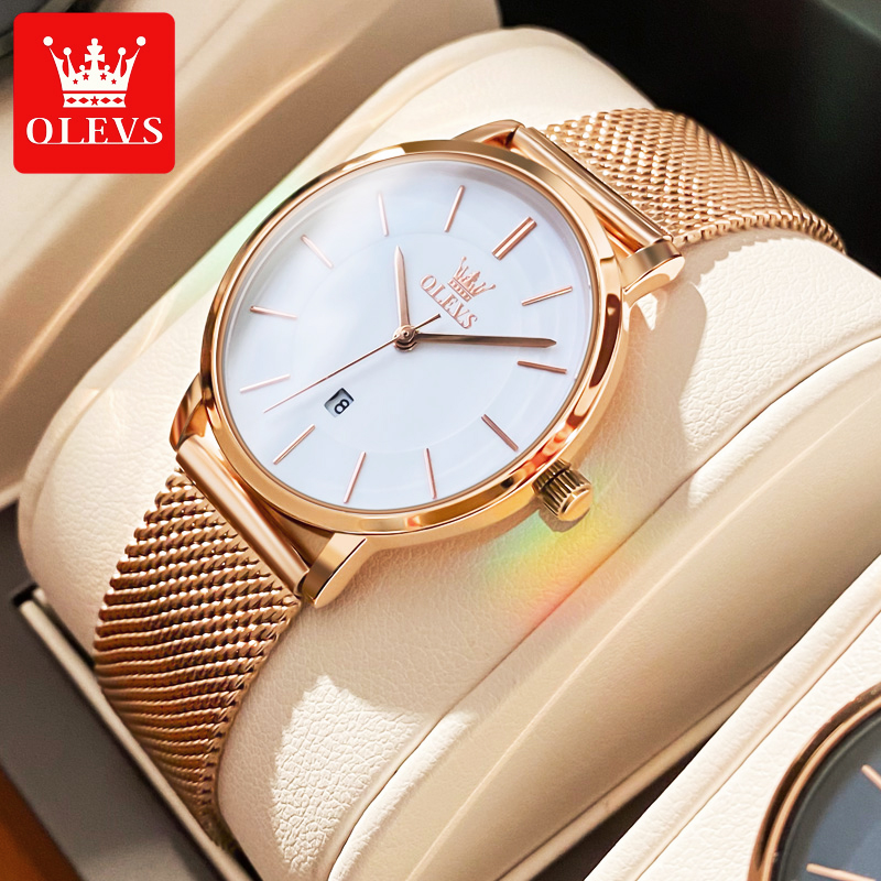 Luxury Watch Case Travel - OLEVS-여성용 시계, 쿼츠 방수 시계, 럭셔리