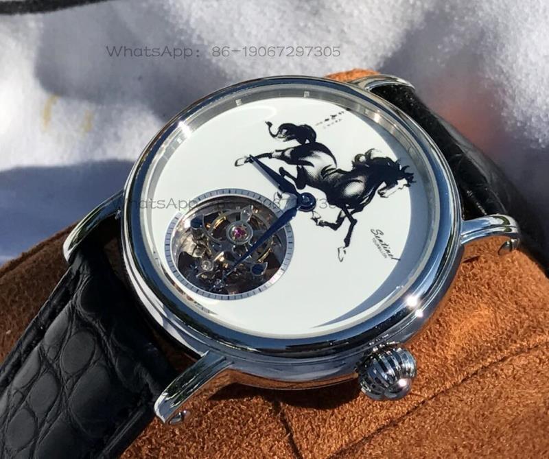Zodiac Luxury Watch - 에나멜 다이얼 남성용 기계식 시계 투르비옹