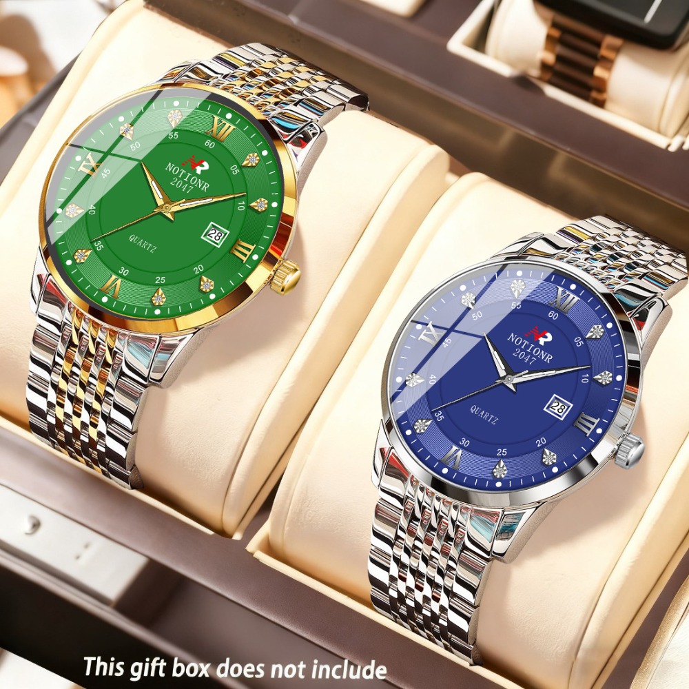 Luxury Watch And Bracelet - 클래식한 디자인의 남성용 쿼츠 시계 2개