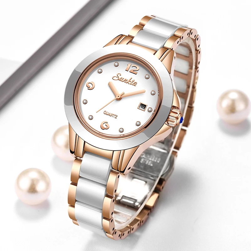 Luxury Watch Women - Sunkta 패션 캐주얼 쿼츠 여성 시계