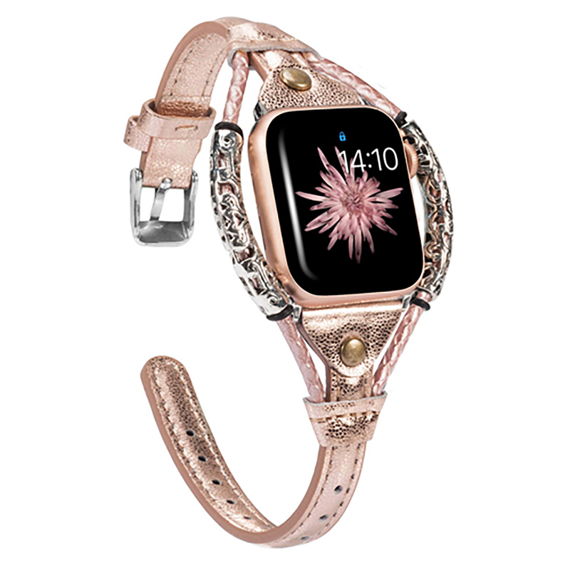 Luxury Watch Ap - 애플 워치 밴드용 정품 가죽 스트랩,