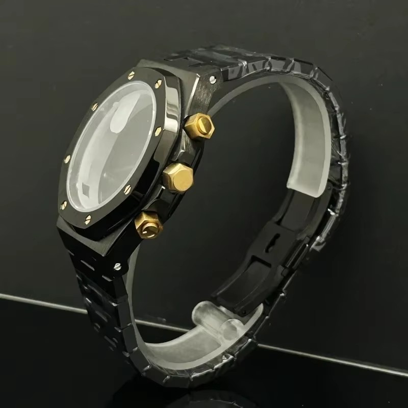 Exhibition Caseback - 41mm 로즈 골드 블랙 시계 남자
