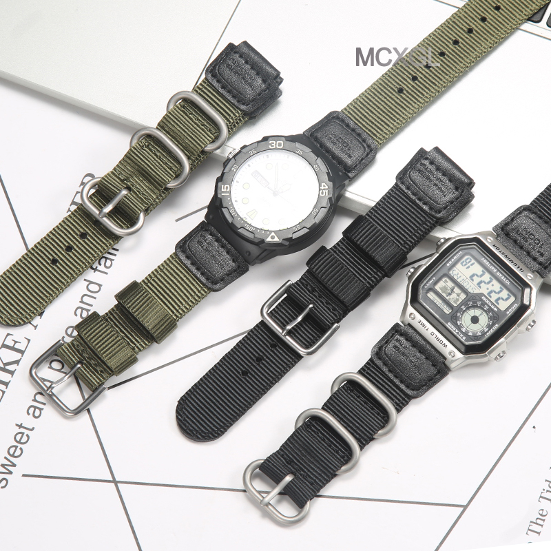 Luxury Watch Casio - 카시오 W800H 남성용 캔버스 스포츠 블랙