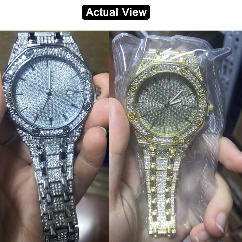 남성용 아이스드 아웃 시계, 남성용 골드 시계, 힙합  - Best Luxury Quartz Watch 리뷰 및 가격