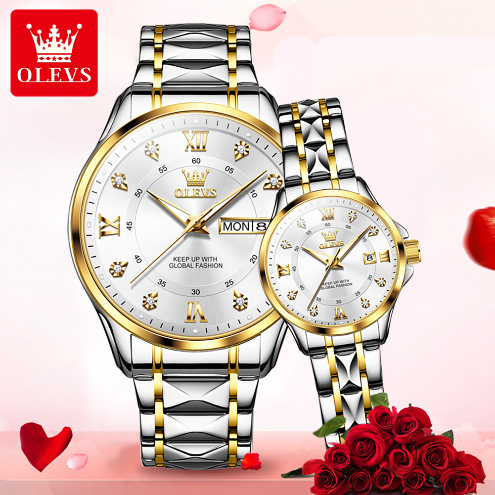 OLEVS 2906 커플 시계 오리지널 로마 스케일 다 - Best Luxury Quartz Watch 리뷰 및 가격