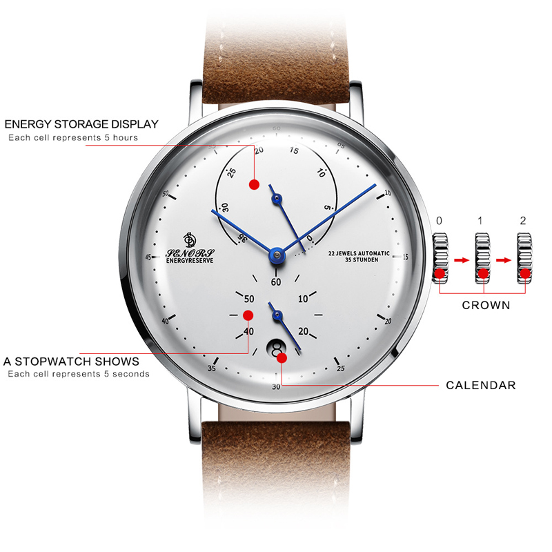 오리지널 남성용 오토매틱 기계식 시계 파워 리저브 디스 - Luxury Watch On Sale 리뷰 및 가격