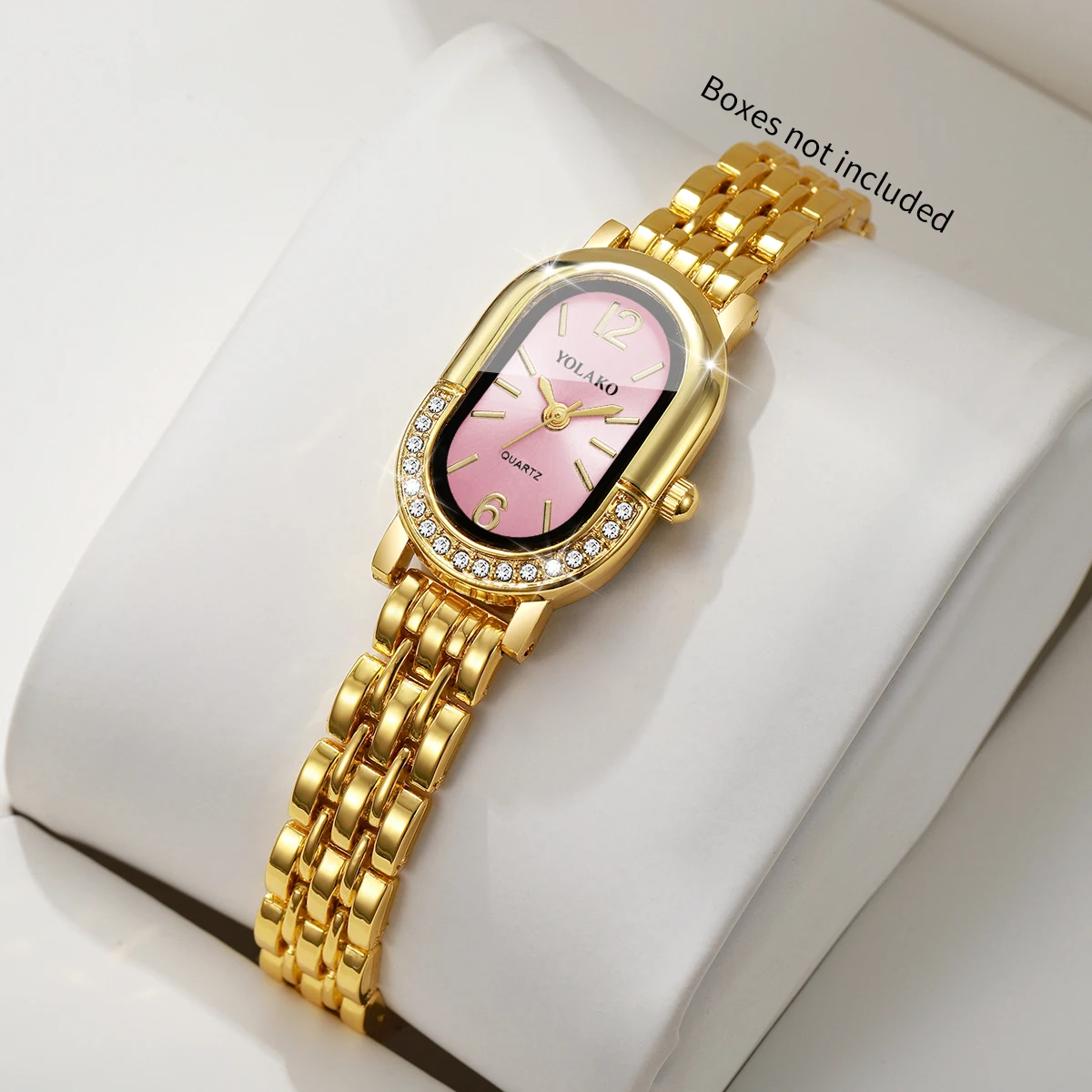 럭셔리 라인스톤 여성 쿼츠 시계 패션 골든 팔찌 스트랩 - Luxury Watch Case Travel 리뷰 및 가격