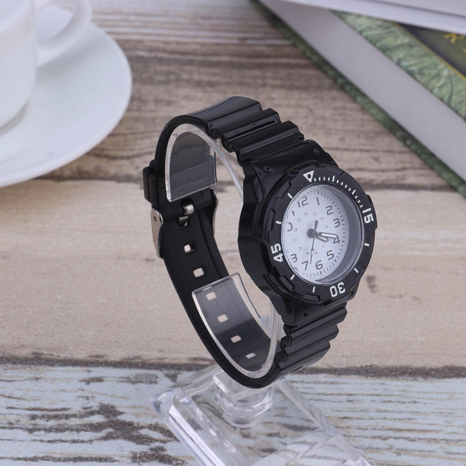 어린이용 쿼츠 시계, 검은색과 흰색 실리콘 밴드, 남녀 - Luxury Watch Gold And Black 리뷰 및 가격