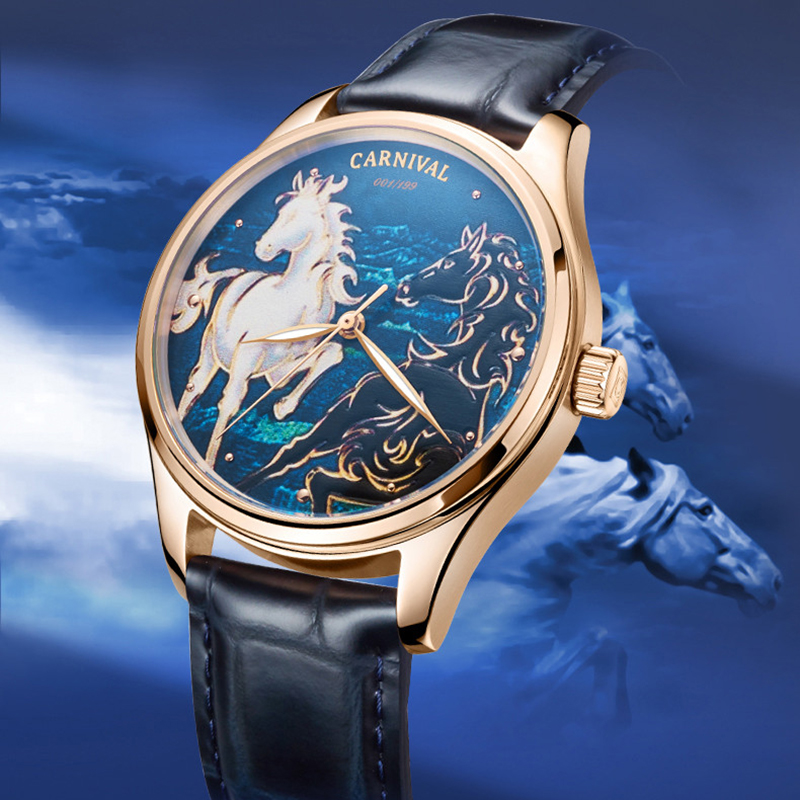 카니발 브랜드 패션 조디악 말 기계식 시계 남성용 사파 - Zodiac Luxury Watch 리뷰 및 가격
