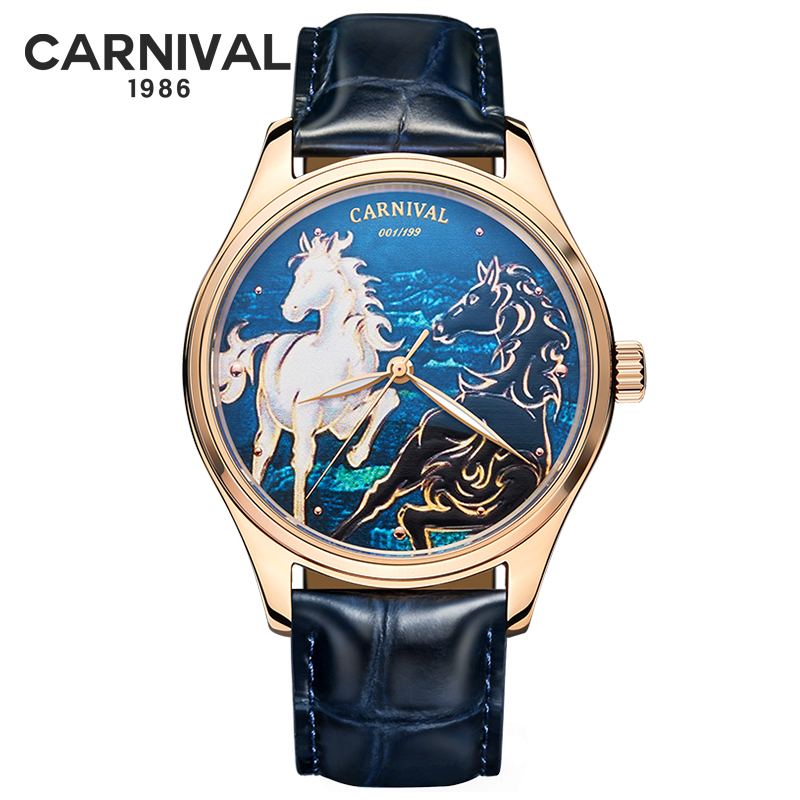 카니발 브랜드 패션 조디악 말 기계식 시계 남성용 사파 - Zodiac Luxury Watch 리뷰 및 가격