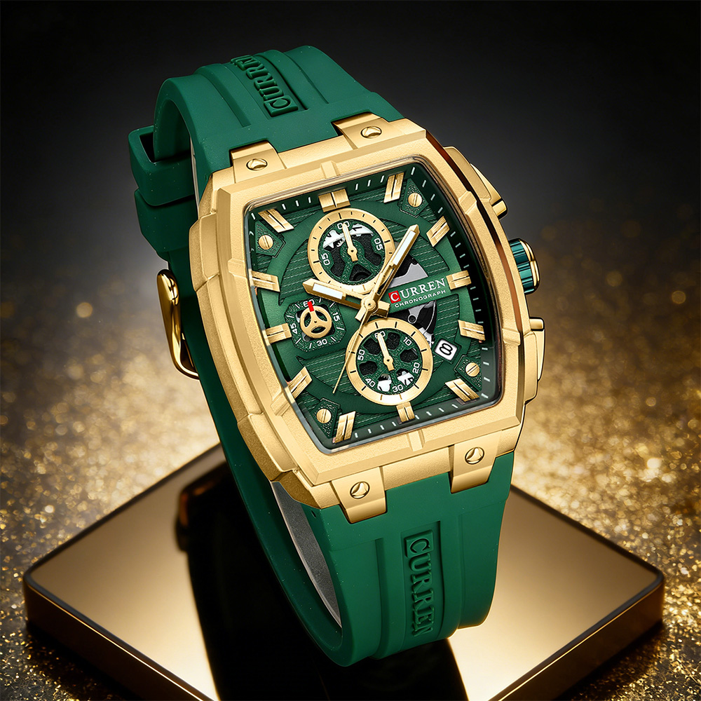 CURREN 남성용 럭셔리 빈티지 시계, 실리콘 스트랩 - Best Luxury Quartz Watch 리뷰 및 가격
