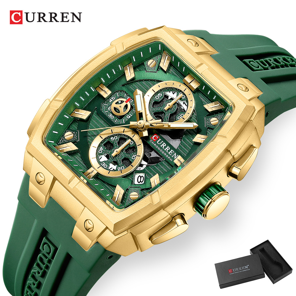 CURREN 남성용 럭셔리 빈티지 시계, 실리콘 스트랩 - Best Luxury Quartz Watch 리뷰 및 가격