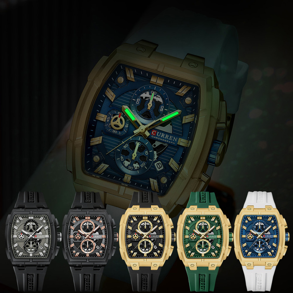 CURREN 남성용 럭셔리 빈티지 시계, 실리콘 스트랩 - Best Luxury Quartz Watch 리뷰 및 가격