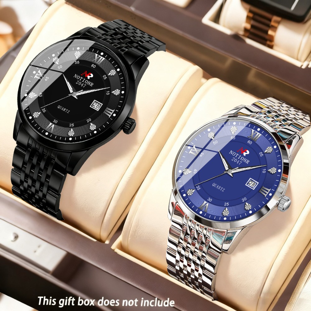 클래식한 디자인의 남성용 쿼츠 시계 2개 세트 (스테인 - Luxury Watch And Bracelet 리뷰 및 가격