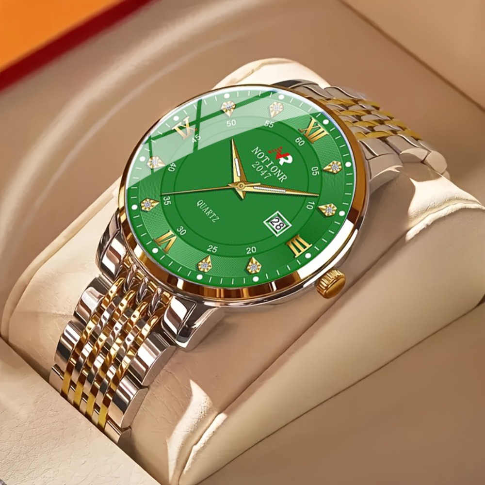 클래식한 디자인의 남성용 쿼츠 시계 2개 세트 (스테인 - Luxury Watch And Bracelet 리뷰 및 가격