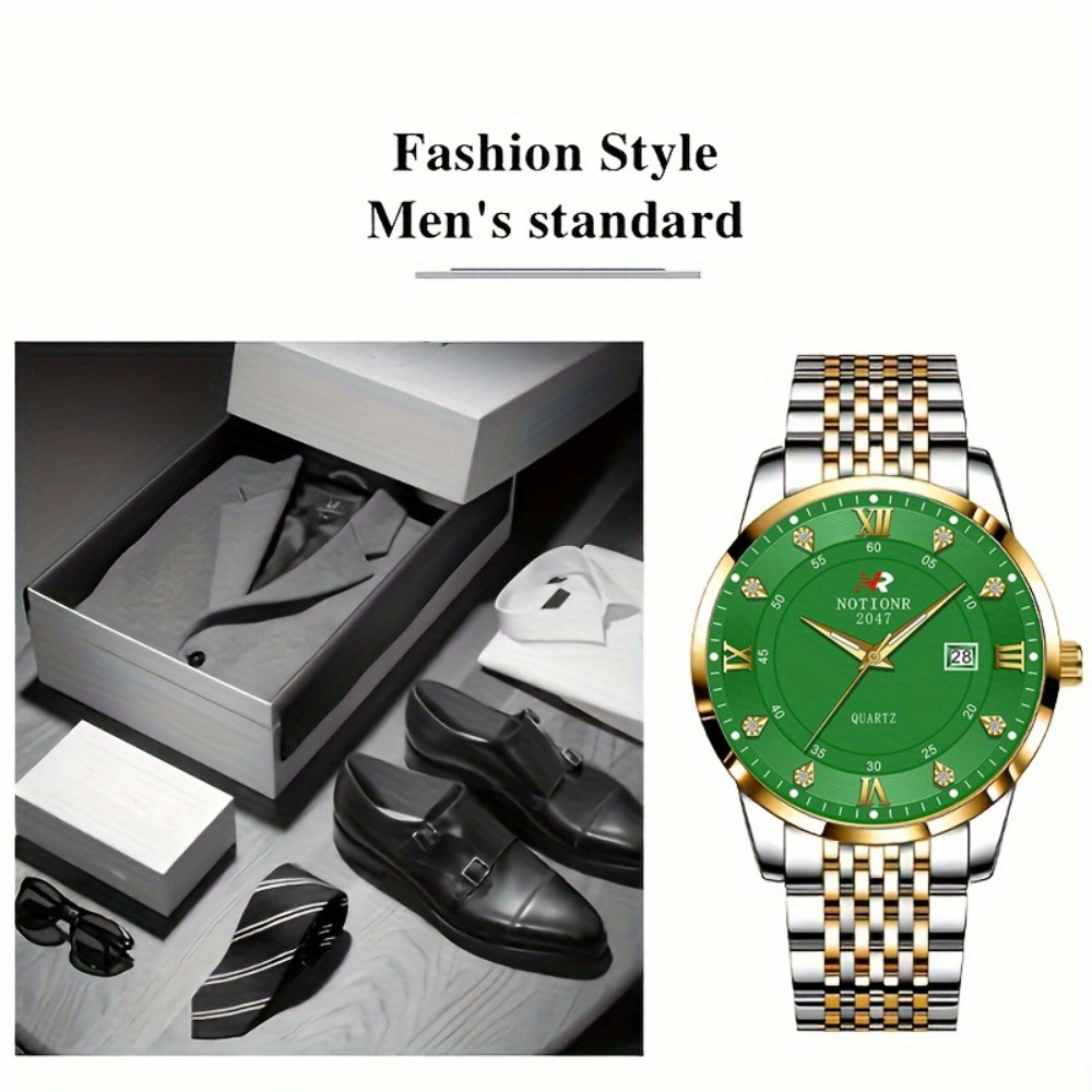 클래식한 디자인의 남성용 쿼츠 시계 2개 세트 (스테인 - Luxury Watch And Bracelet 리뷰 및 가격