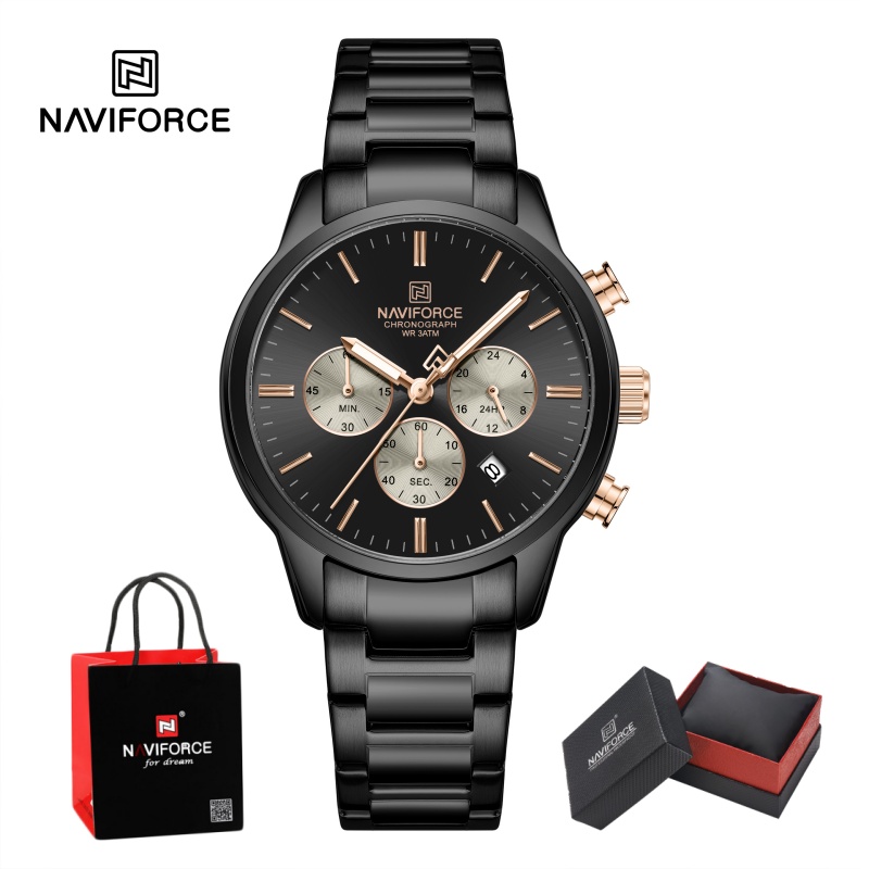 NAVIFORCE 남성용 쿼츠 크로노그래프 시계 방수  - Luxury Watch And Bracelet 리뷰 및 가격