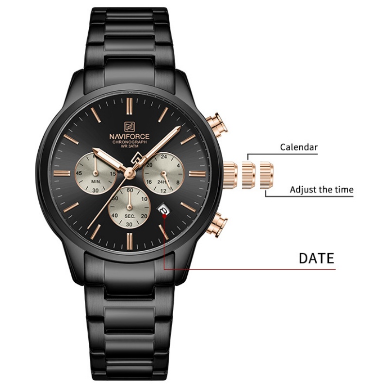 NAVIFORCE 남성용 쿼츠 크로노그래프 시계 방수  - Luxury Watch And Bracelet 리뷰 및 가격