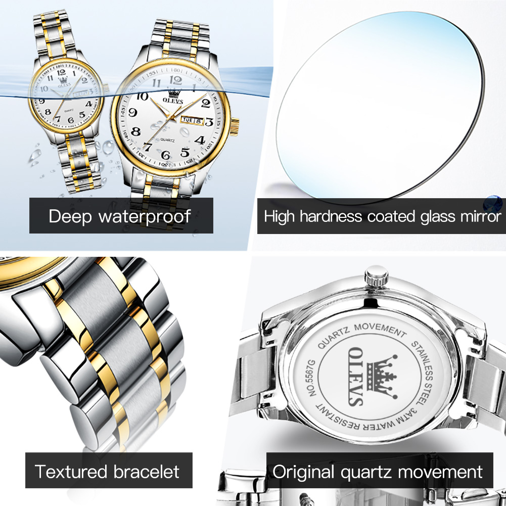 OLEVS 남성 여성을위한 새로운 패션 커플 시계 럭셔 - Best Luxury Quartz Watch 리뷰 및 가격