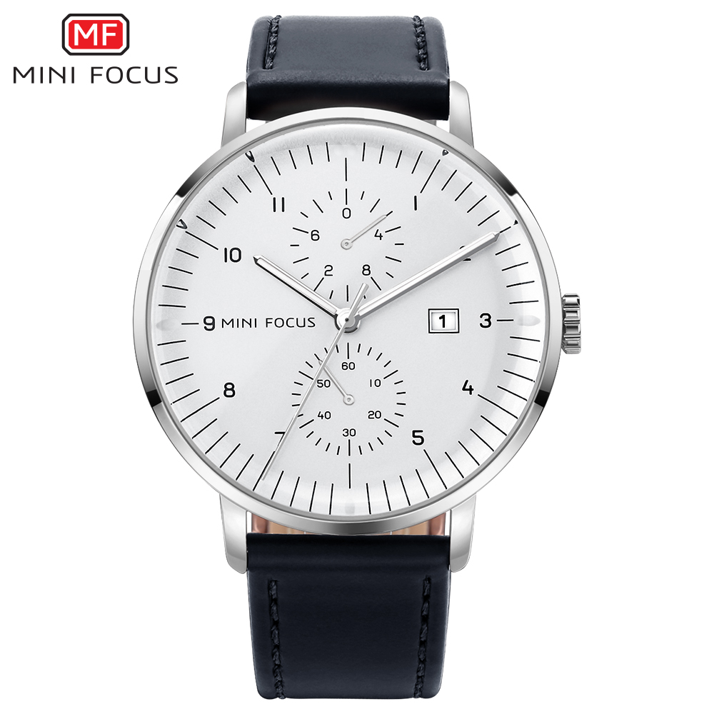 MINI FOCUS 남성용 정품 가죽 손목시계, 방수  - Luxury Watch On Sale 리뷰 및 가격