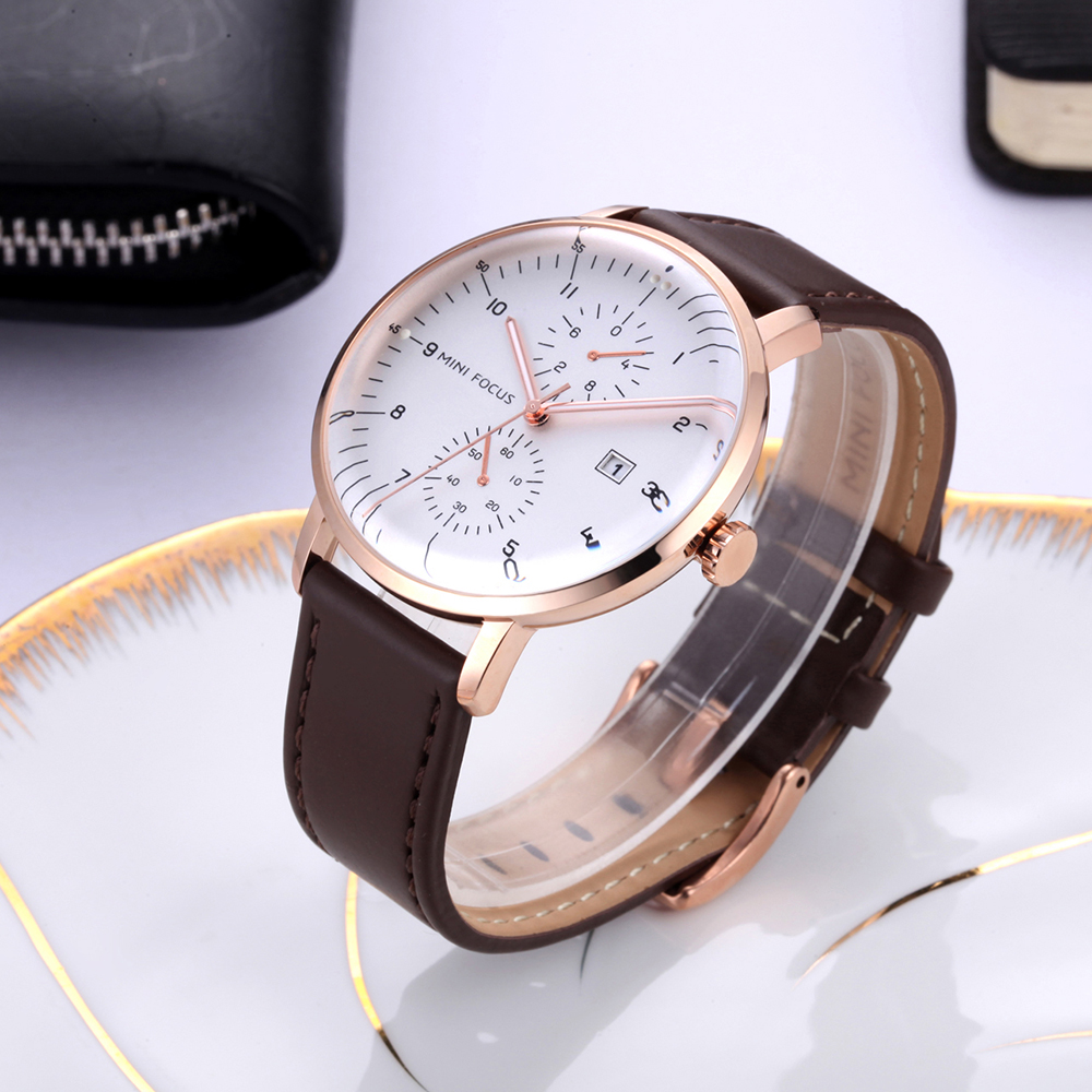 MINI FOCUS 남성용 정품 가죽 손목시계, 방수  - Luxury Watch On Sale 리뷰 및 가격