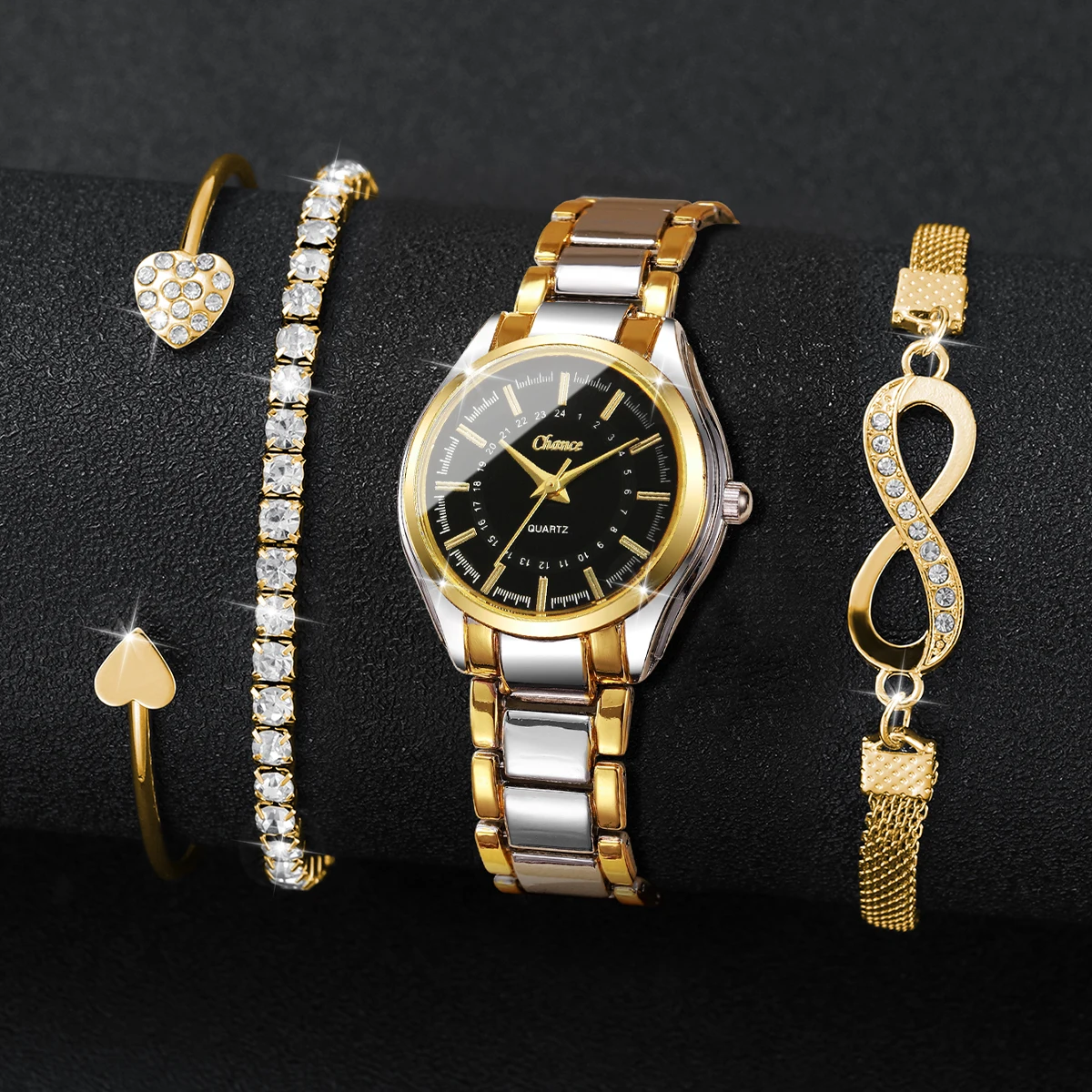 4PCS 우아한 여성용 시계 팔찌 세트 여성용 럭셔리  - Luxury Watch Case Travel 리뷰 및 가격