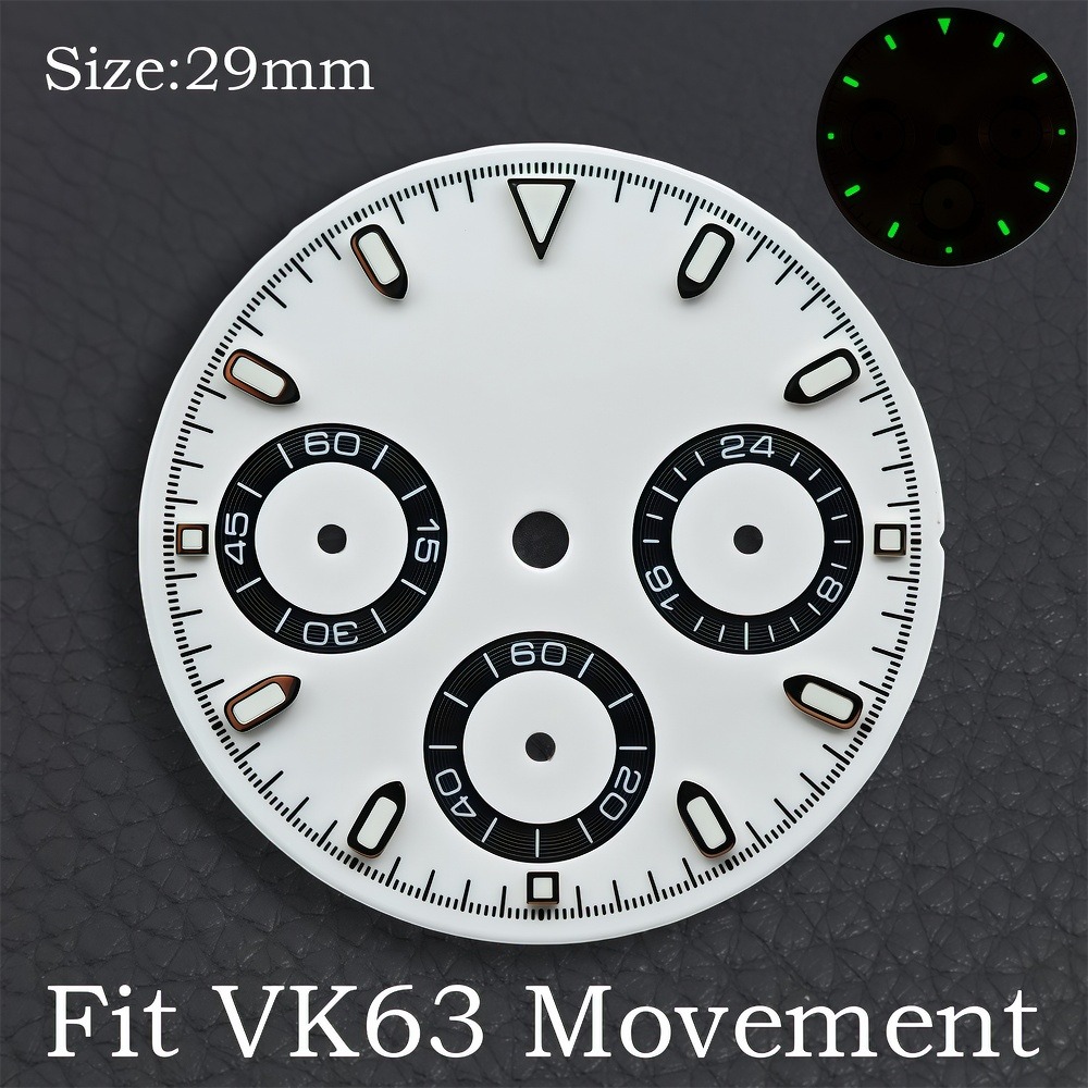 VK63 29mm 다이얼 시계 바늘 그린 야광 크로노그 - Exhibition Caseback 리뷰 및 가격