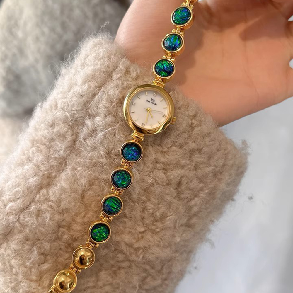 럭셔리 여성 시계 녹색 옥 팔찌 작은 다이얼 우아한 여 - Luxury Watch Green Dial 리뷰 및 가격