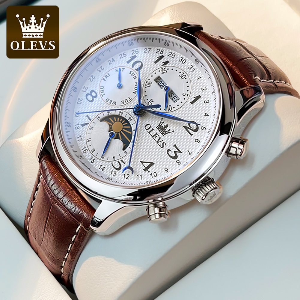 OLEVS 6667 문페이즈 남성용 시계 7핸즈 다기능 - Luxury Watch On Sale 리뷰 및 가격