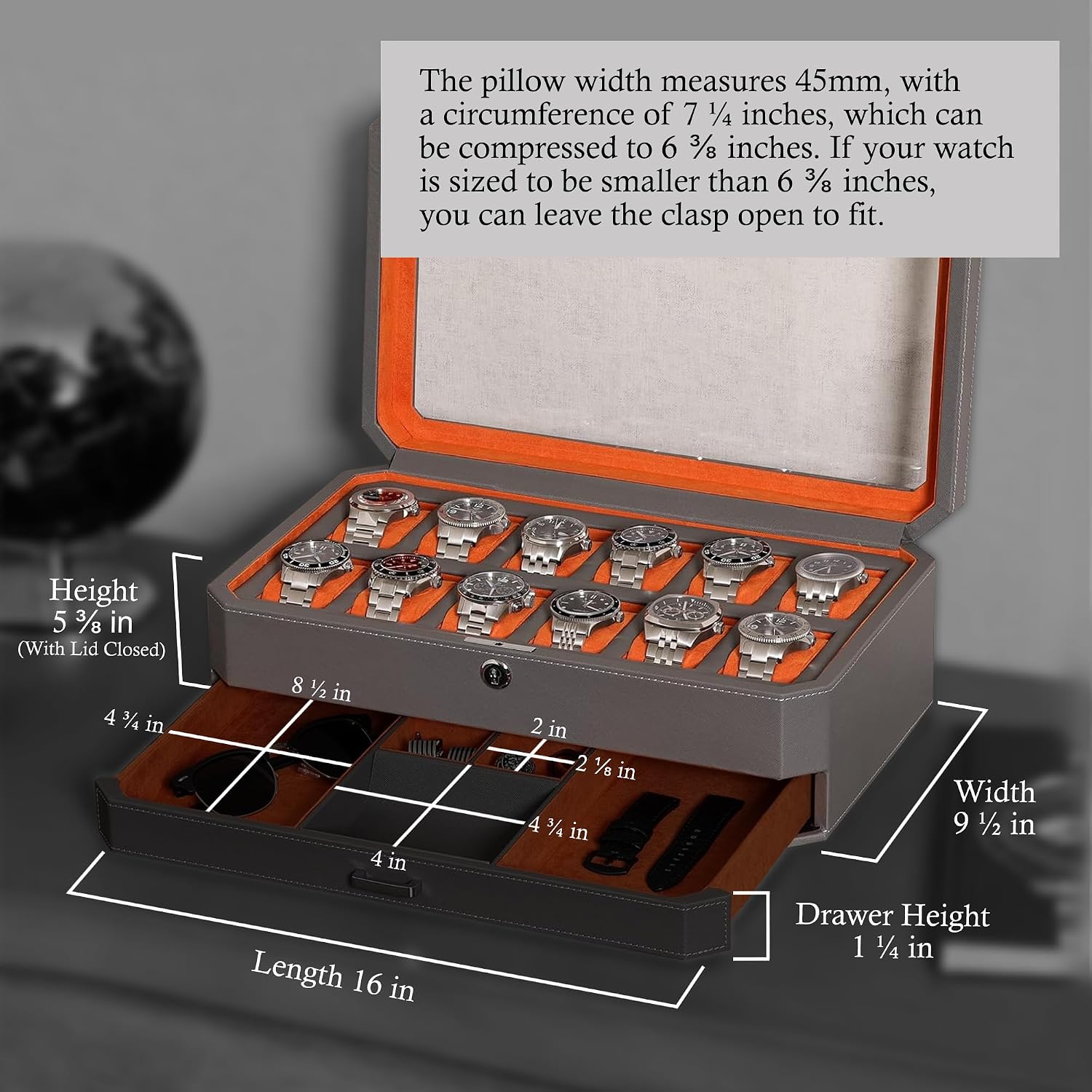 12 슬롯 가죽 시계 보관함 (발렛 서랍 포함) - 1 - Luxury Watch Organizer For Men 리뷰 및 가격