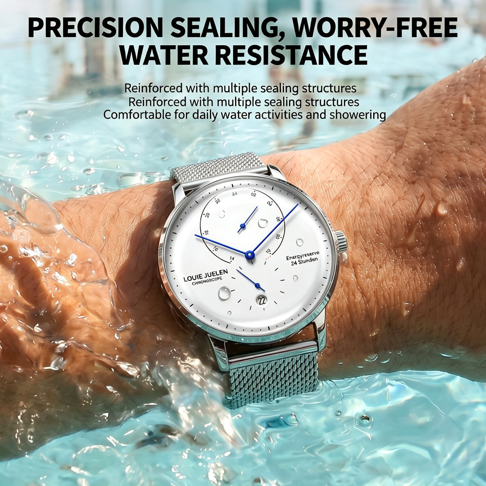 루이주엘렌 남성용 쿼츠 시계, 이중 곡면 다이얼, 날짜 - Luxury Watch On Sale 리뷰 및 가격