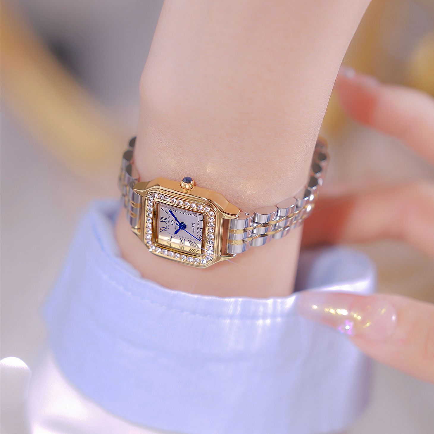 여성용 시계 럭셔리 브랜드 INS 스테인레스 스틸 비즈 - Luxury Watch Cartier 리뷰 및 가격