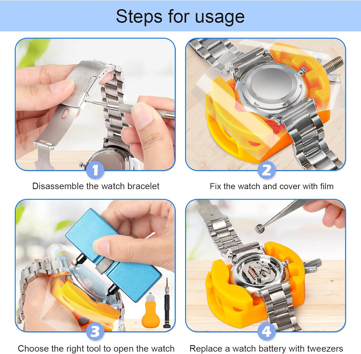 시계 배터리 교체 키트, 스크루 드라이버 시계 케이스  - Luxury Watch Cleaning Kit 리뷰 및 가격