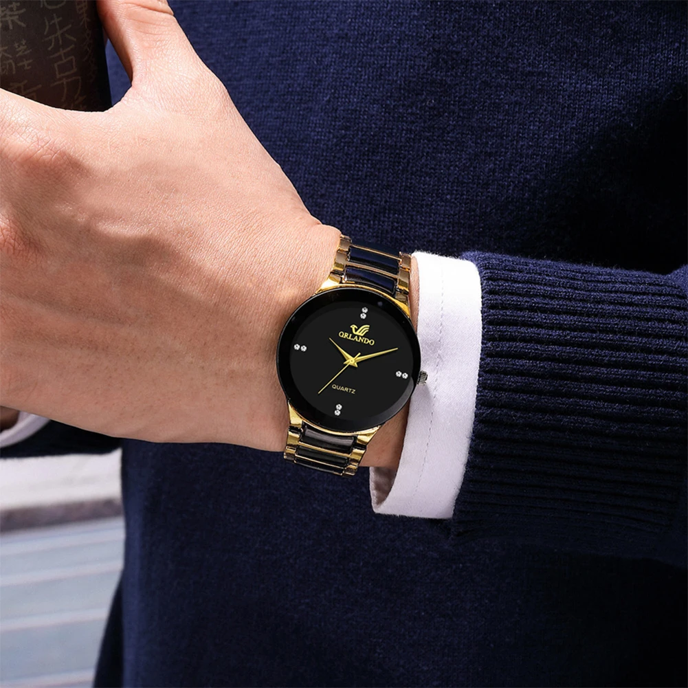 2024 남자 시계 패션 스테인레스 스틸 쿼츠 시계 럭 - Luxury Watch Gold And Black 리뷰 및 가격