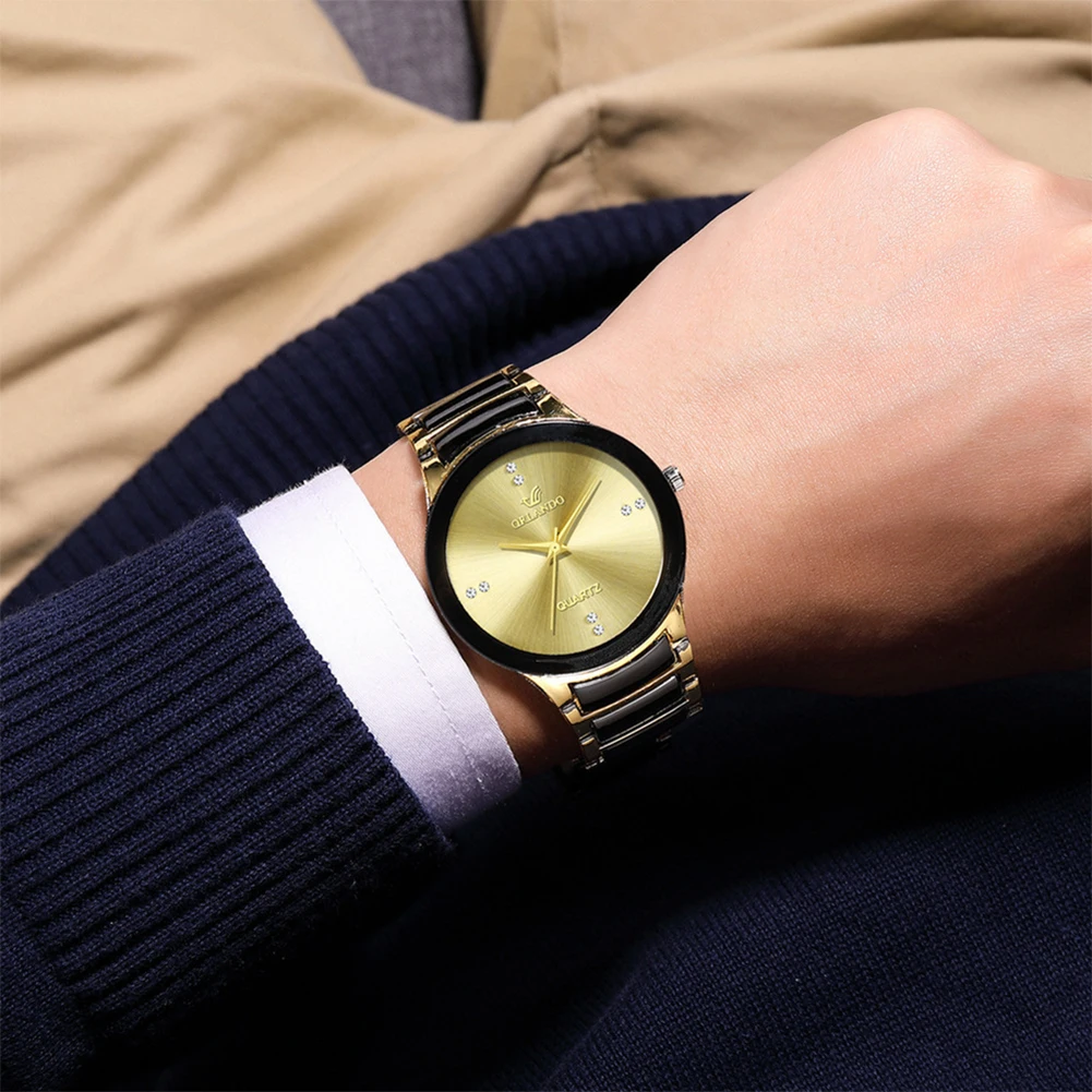 2024 남자 시계 패션 스테인레스 스틸 쿼츠 시계 럭 - Luxury Watch Gold And Black 리뷰 및 가격