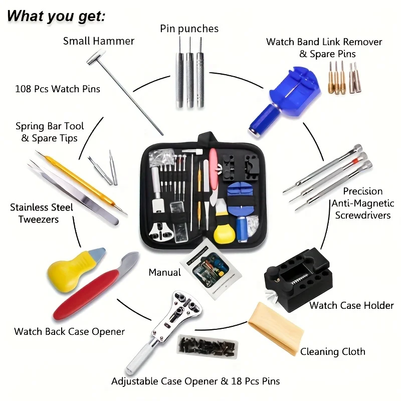 147개/대 시계 제조 업체 시계 수리 수리 도구 키트 - Luxury Watch Cleaning Kit 리뷰 및 가격