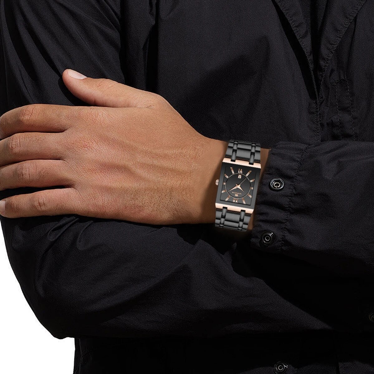 남자 비즈니스 시계 심플한 디자인 럭셔리 패션 직사각형 - Luxury Watch Gold And Black 리뷰 및 가격