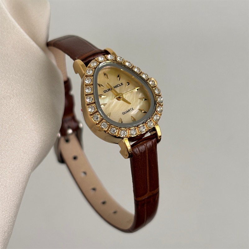 럭셔리 여성용 쿼츠 시계 골드 타원형 섬세한 다이얼 블 - Luxury Watch Gold And Black 리뷰 및 가격