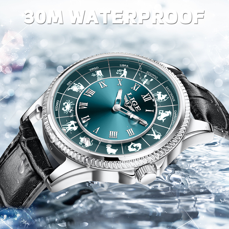 LIGE 조디악 남성 시계, 최고급 브랜드 명품 가죽  - Zodiac Luxury Watch 리뷰 및 가격