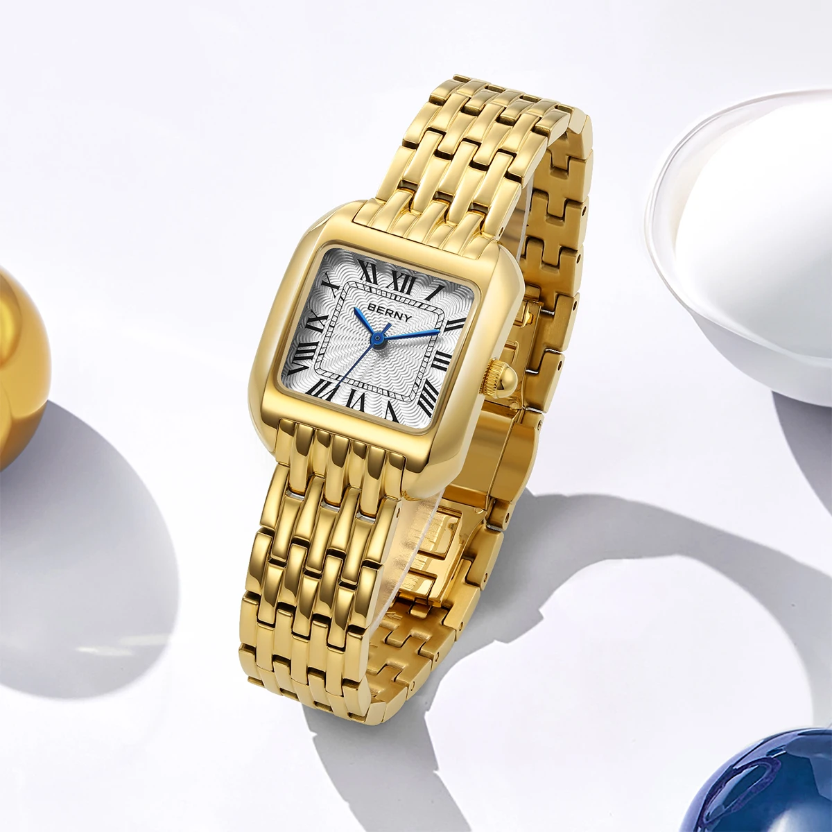 여성을위한 버니 스퀘어 골드 시계 쿼츠 럭셔리 시계 패 - Luxury Watch Cartier 리뷰 및 가격